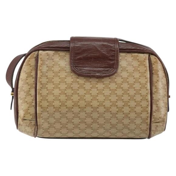 CELINE Macadam Canvas Shoulder Bag Pvc Beige Gold - Picture 3 of 13